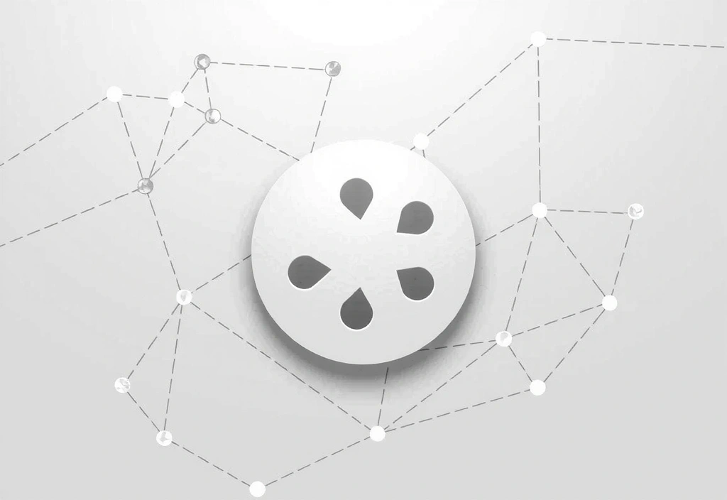 A transparent cookie icon overlaid on a digital network representing data flow